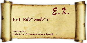Erl Kázmér névjegykártya